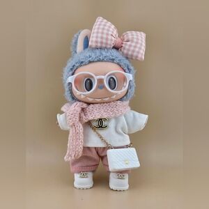 Fits Labubu Pink Scarf Bow
